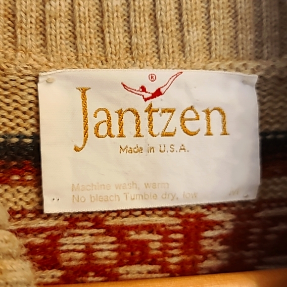 Vintage 60s Wool Jantzen Winter Ski Sweater, sz M - Picture 2 of 4